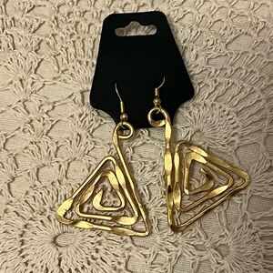 Gold-Tone Layered Triangle Drop Earrings - Women Jewelry